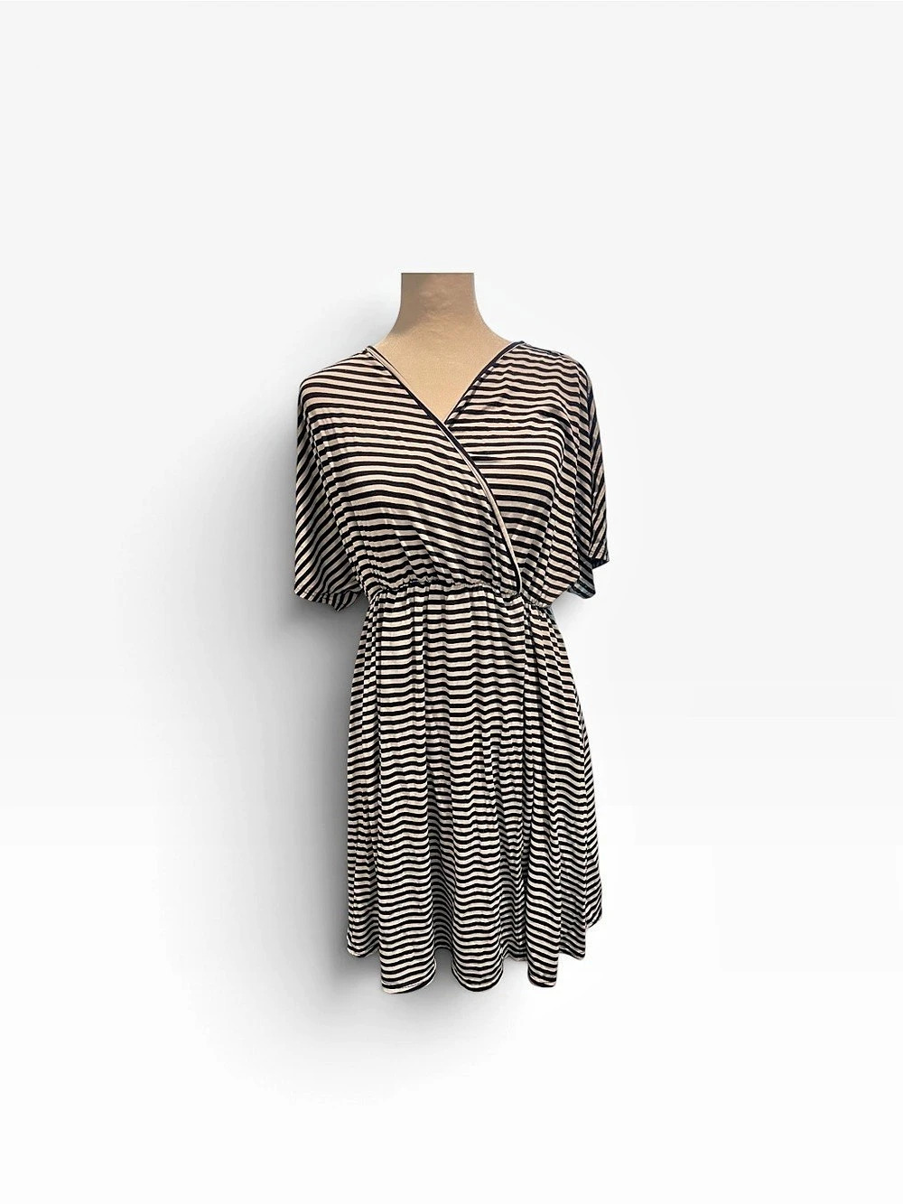 EKO UNLTD Striped Mini Dress in Black & White Size Small Like New